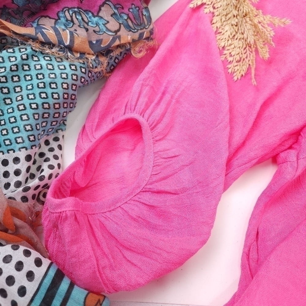 Umgee Pink Oversized Tunic Top Sz M - Picture 11 of 12